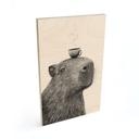 Tableau sur bois Capybara Matin Café - Korenkova