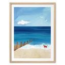 Poster Sommarstrand med hund vid havet - Rivers