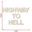 Träbokstäver Highway to Hell - Poppel