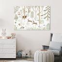 Wanddecoratie Vrolijk Bosleven met Dieren - Oliver Robins - Alu-Dibond