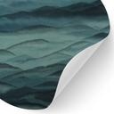 Sticker Mural Roerich Hills - Paysage Montagneux Bleu - Sir Edward x Grigory Gladarev - Rond