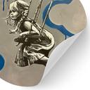 Wandtattoo Mädchen auf Schaukel Streetart - Habib - Ø 30 cm