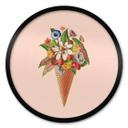 Póster Frida Floral Studio - Cucurucho de helado con flores - Redondo