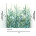 jungletapet grøn blå - non-woven tapet botanisk Livingwalls - mat og glat