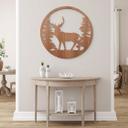 Decoración en madera de caoba - Ciervo en el bosque