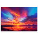 Canvasbillede, Abstrakt himmel over en by