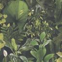 Papel pintado selva verde negro - Papel no tejido con hojas tropicales - Papel pintado vegetal