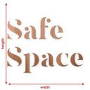 letras 3D Safe Space - Decoración en madera de caoba