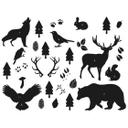 Wallsticker - Silhuetter Skovdyr, sæt