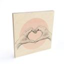 Cuadro de madera Graves - Corazón en mano - Cuadrado