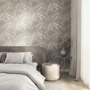 Papel pintado no tejido flores, hojas naturaleza floral en beige 