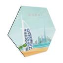Zeshoek Wanddecoratie Dubai Strand - Burj Al Arab - Rivers - Alu-Dibond