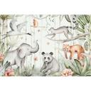 Fotomural habitación infantil - Animales asiáticos en el bosque de bambú - Kvilis