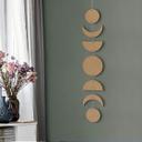 Decoración en madera fases lunares - MDF naturaleza (7 piezas)