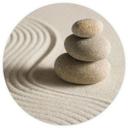 Wellness Fototapet Sten i sand 2 - Rund - vliesetapet/selvklæbende non-woven tapet