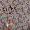 blomstertapet Hawaii lilla orange - blomstertapet designer - design tapet natur