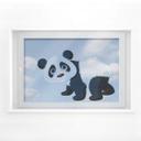 Decoración de ventanas Running Panda