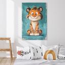 Billede af glad tigerunge - Magnusson – print på aluminium (Alu-Dibond)