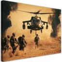 Canvasbillede, helikoptere og soldater