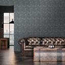 Papel pintado con textura de hojas en antracita - papel pintado no tejido para interiorismo moderno