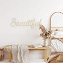 3D lettering Beautiful - decoración mural en madera de álamo