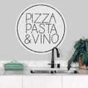 Sticker mural Pizza Pasta & Vino - Blanc - Rond