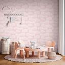 Papel pintado Nube rosa blanco - Papel pintado para cuarto de niños con motivo de cielo
