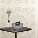 Versace ikke-vævet tapet Heritage Baroque Medallion Floral White Grey luksuriøst elegant