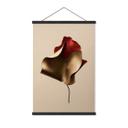 Póster de tela Hoja elegante en dorado y rojo - Alma