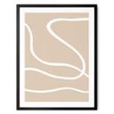 Póster 1X Studio - Pinceladas blancas sobre beige
