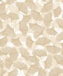 Ikke-vævet tapet 3D, blade blomster natur mat i beige