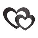 Decoración acrílica doble corazón