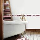3D Kakeldekor mosaik kant bordeaux röd - set om 10 25,3 x 3,7 cm vardera