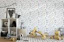Børnetapet, non-woven tapet med illustration Kids Walls hvid, farverig