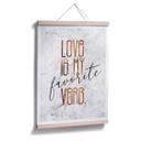 Póster con aspecto de cobre - El amor es mi verbo favorito