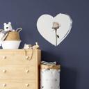 Muursticker White Rose in Heart
