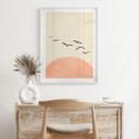 Póster Bandada de pájaros al atardecer - Kubistika