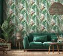Blomstertapet, non-woven tapet Spirit of Jungle grøn, rød