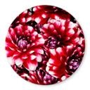 Plateau de table en verre - Floraison rouge - Rond