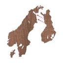 Wood art chapa de caoba - Mapa Escandinavia