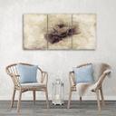 3-delt lærredsprint, Rose Flower Vintage Beige