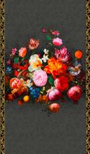 Papel pintado con motivos florales Floral Classic, Romantic mate en negro 2,70 x 1,59m