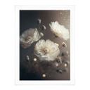 Póster de flores blancas con polvo de oro - Treechild