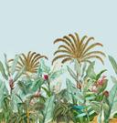 jungletapet blågrøn - non-woven tapet botanisk Livingwalls - mat og glat