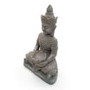 Meditierender Buddha aus Kunststein, betongrau | 41x30x45 cm