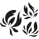 Sticker mural - Couronne de fleurs et cage à oiseaux (bicolore)