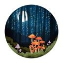 Póster Bosque y estrellas de noche - SpaceFrog Designs - Redondo