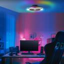 Deckenventilator mit LED-Licht Malea, schwarz, Deckenleuchte