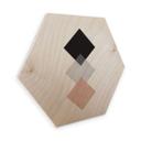 Hexagon Hout Nouveauprints - Squares Pink