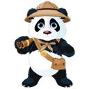Sticker mural - Panda en safari
